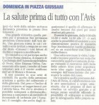 "Le Isole della Salute" -  Articolo Giornale di Desio - AVIS COMUNALE DESIO