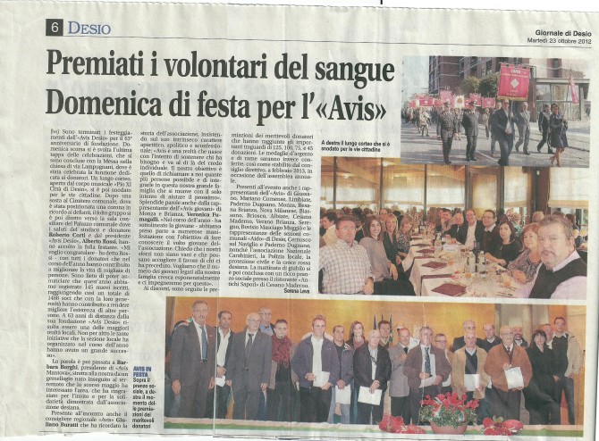 63° Anniversario - AVIS COMUNALE DESIO
